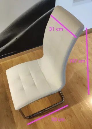 Mesa y 6 Sillas Comedor Blancas Acero