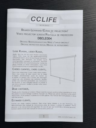 Pantalla de proyección manual 85” 152 x 152 cm