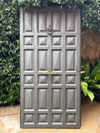 Puerta exterior forja y latón