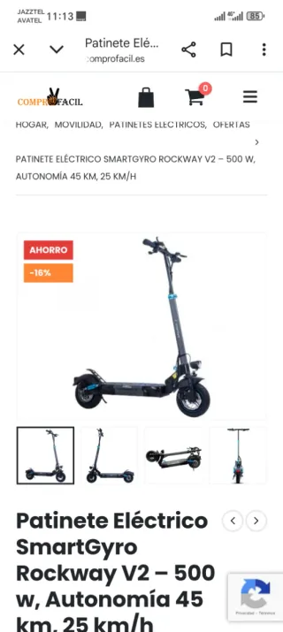 Patinete Eléctrico SmartGyro Rockway V2