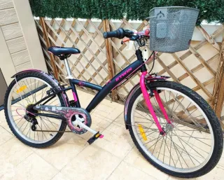 Bicicleta infantil B'TWIN negra y rosa