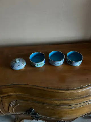 Elegante Contenitore Cinese Impilabile Cloisonné