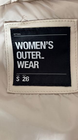 Chaleco largo acolchado Lefties Beige Talla S