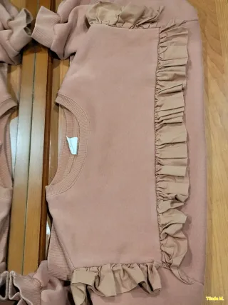 Sudadera Algodón Mujer Volantes Zara Talla XS