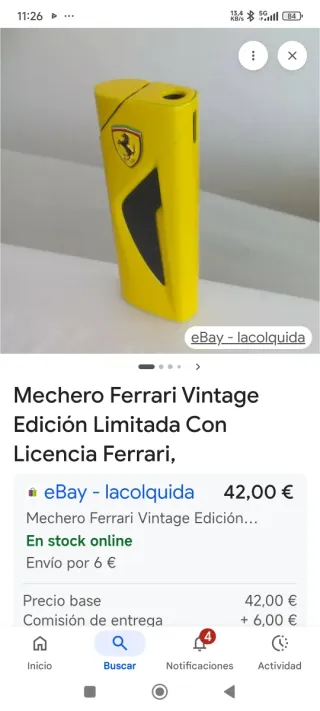 Encendedor Ferrari Amarillo y Rojo