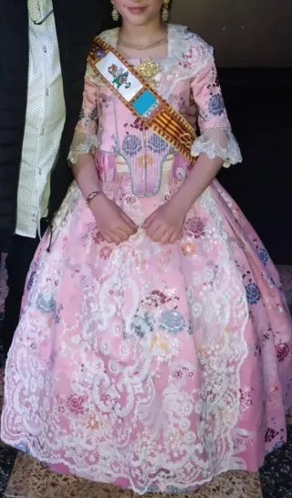 Traje Fallera 8/10 años ROSA + CANCÁN 80cm30€