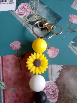Portachiavi con girasole e lettere