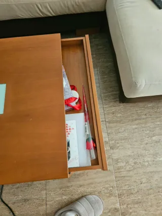 Mesa de centro madera y cristal