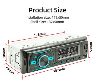 Auto-rádio Bluetooth USB MP3 microSD Sanda