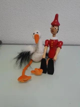 Pinocchio y Pájaro Juguetes Madera