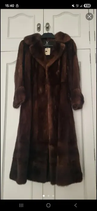 Abrigo vintage de pelo natural marrón