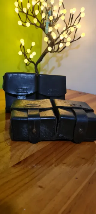 Alforjas militares cuero antiguas para cinturón