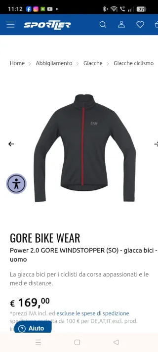 Giacca Gore Bike Wear invernale tg M