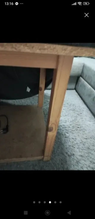 Mesa Camilla Cristal y Tela Gris