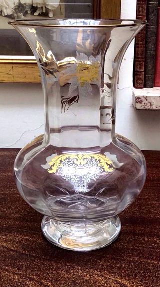 Vaso vintage decorato oro e argento