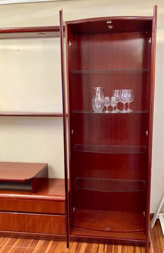 Muebles de salón madera oscura