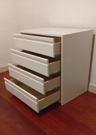 Cajonera blanca madera 4 cajones