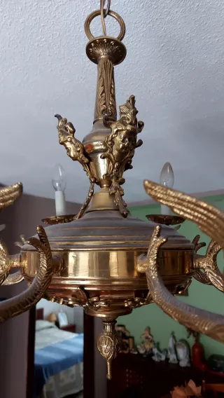 Lámpara de techo antigua metal dorado