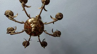 Lámpara de techo antigua metal dorado