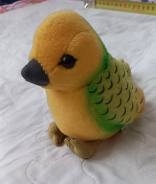 Peluche pappagallo giallo e verde