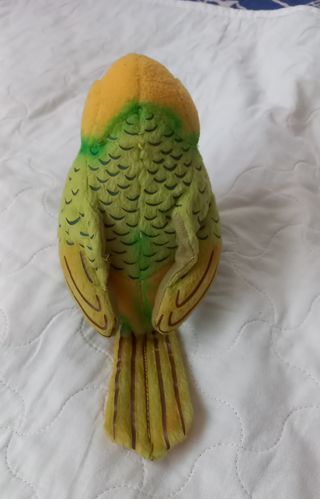 Peluche pappagallo giallo e verde