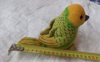 Peluche pappagallo giallo e verde