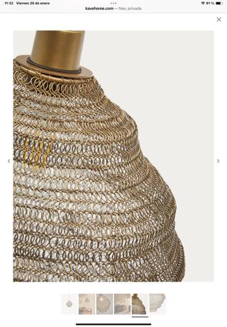 Lámpara colgante metálica dorada