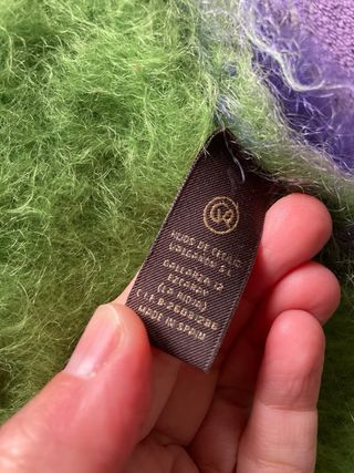 Manta Ezcaray Lana Cuadros Morado Verde