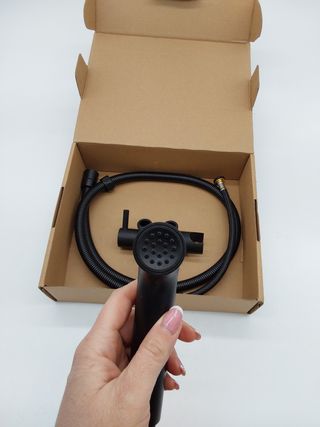 Faustina Bidé Ducha de Mano Conjunto de higiene personal para WC cuarto de baño, Grifo de Fijación con Pistola de Pulverización