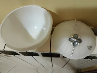 Porta bon bon in vetro decorato