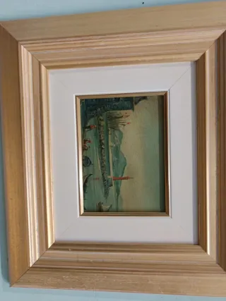 Dipinto con cornice oro e paspartu