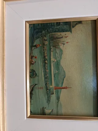 Dipinto con cornice oro e paspartu