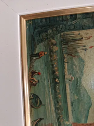 Dipinto con cornice oro e paspartu