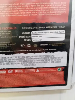 DVD 28 Semanas Después Terror