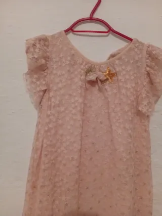 Vestido niña fiesta rosa estrellas