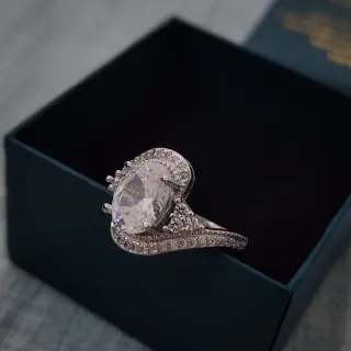 Anillo Plata con Circonitas Ovaladas