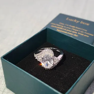 Anillo Plata con Circonitas Ovaladas