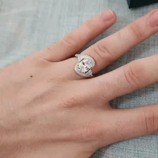 Anillo Plata con Circonitas Ovaladas