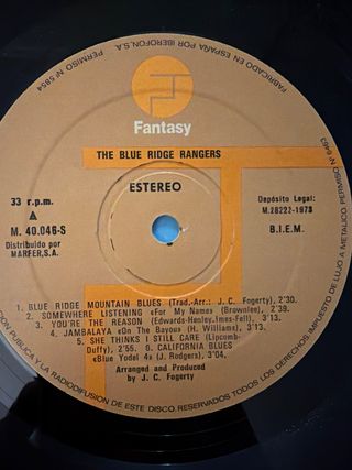 Blue Ridge Rangers Vinilo Country