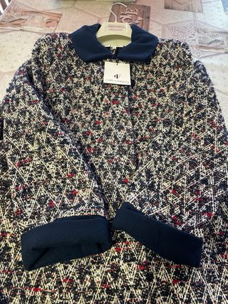 Cappotto donna blu rosso nuovo con cartellino