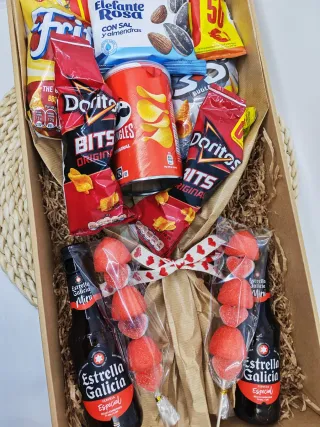 Caja Regalo San Valentín Snacks y Cerveza
