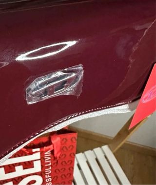 Borsa Diesel in pelle scamosciata bordeaux