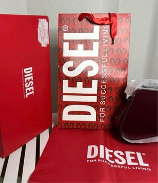 Borsa Diesel in pelle scamosciata bordeaux