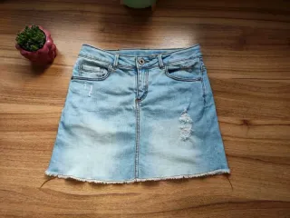 Minifalda vaquera azul denim zara algodón tendenci