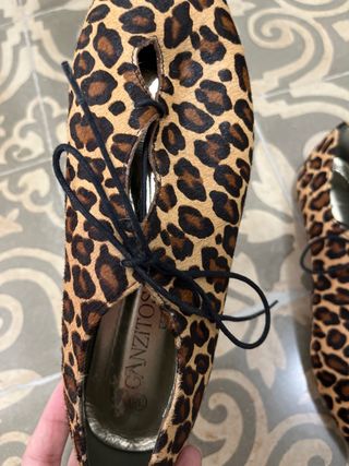 Zapatos Ganzitos Leopardo Talla 38