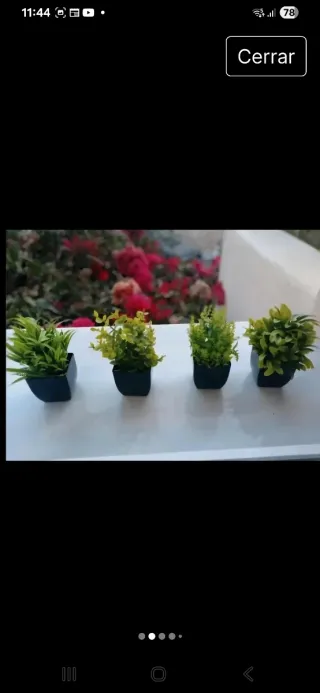 4 mini Plantas Artificiales Decorativas
