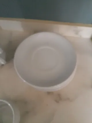 Juego 5 Tazas de Porcelana Blanca