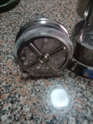 Conjunto de chá em vidro e metal