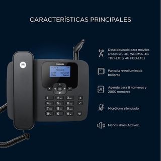 Motorola FW410 Teléfono sobremesa 4G-LTE, WiFi/SIM