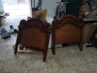 Cabeceros de madera marrones para cama de 90